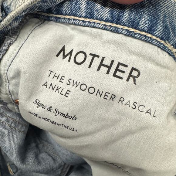 Mother Jeans Womens 29 (30x28 ACTUAL) The Swooner Rascal Ankle Signs & Symbols - Picture 6 of 12